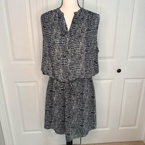 Hilary Radley Black and White Blouson Dress size 12